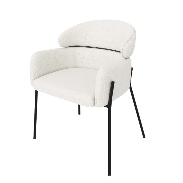 Fotorealistyczny render 3D nowoczesnego krzesła tapicerowanego na białym tle do katalogu i ecommerce
