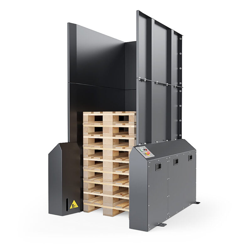 Paletomat – nowoczesne urządzenie do automatycznego układania i podawania drewnianych palet.
